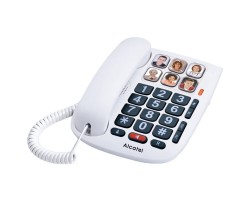 Vezetékes asztali készülék Alcatel TMAX10 vezetékes telefon fehér (nagy nyomógombok)
